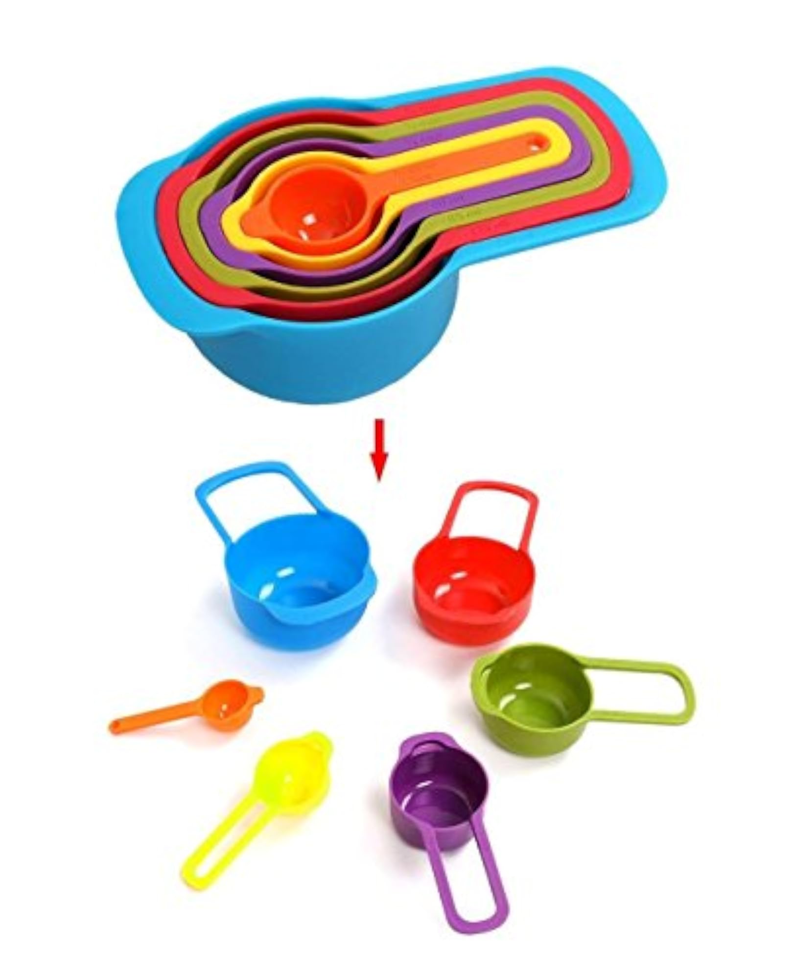 6 Pcs Measuring Baking Spoons Cups Kitchen Tools